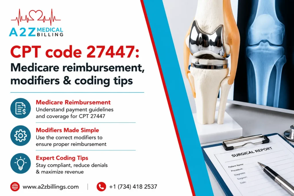 CPT code 27447: Medicare reimbursement, modifiers & coding tips