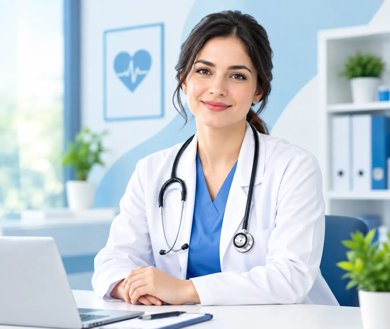 Healthcare professional working with billing information