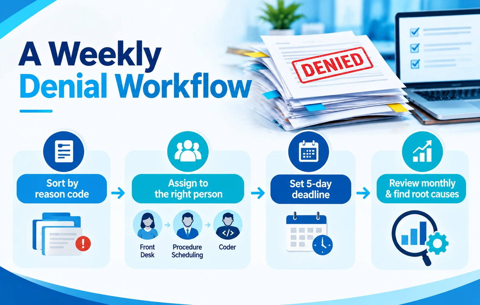 A weekly denial workflow